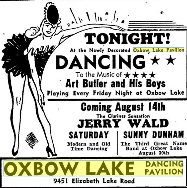 Oxbow Lake Pavilion - August 1946 Ad (newer photo)